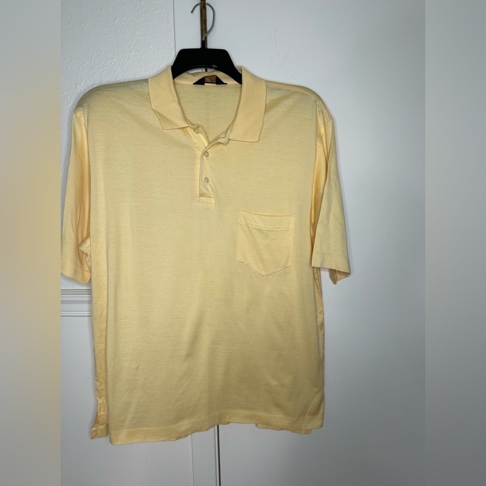 Brooks Brothers Yellow Polo Shirt 100% Cotton size L